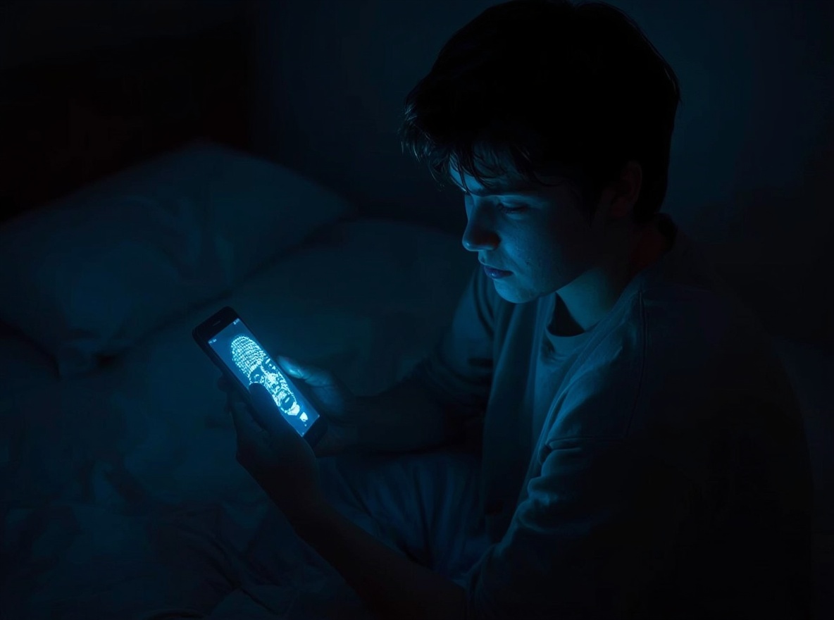 A young person talking to a grandparent's presence on a phone